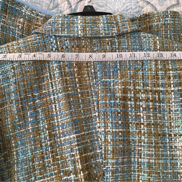 Jonathan Martin Tweed Suit Blazer Skirt Fringed - Picture 12 of 13